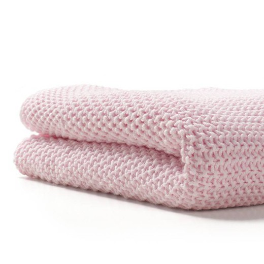 Manta de punto Bonjourbebe algodón rosa