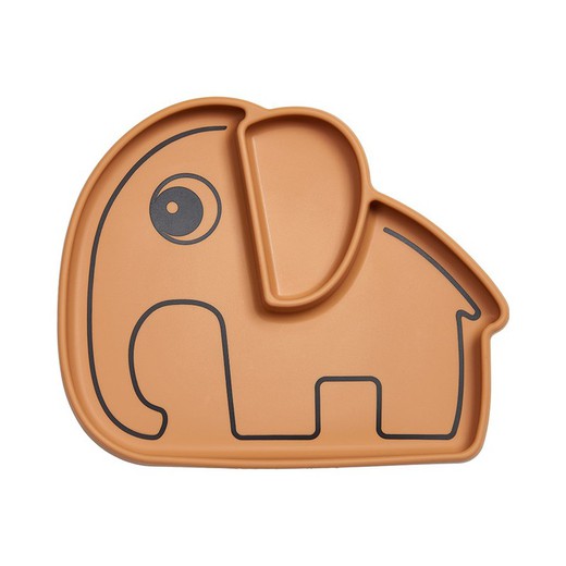 Plato de silicona DonebyDeer Elefant mostaza