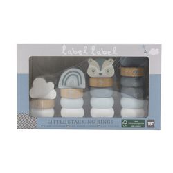 Apilable de madera Label Label azul