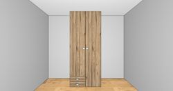 Armario Ros 1 puerta larga, 1 puerta pequeña y 2 cajones izquierda