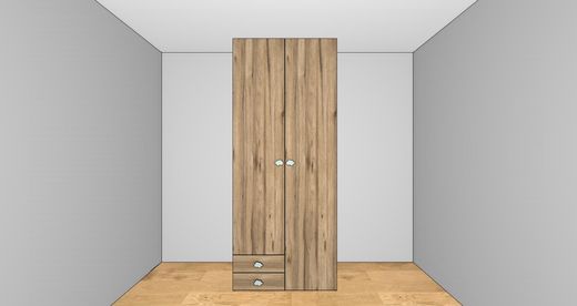 Armario Ros 1 puerta larga, 1 puerta pequeña y 2 cajones izquierda