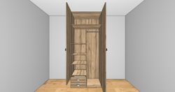 Armario Ros 1 puerta larga, 1 puerta pequeña y 2 cajones izquierda