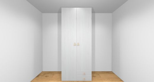 Armario Ros 1 puerta larga, 1 puerta pequeña y 2 cajones derecha