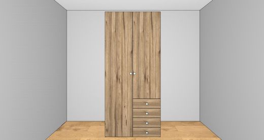 Armario Ros 1 puerta larga, 1 puerta pequeña y 4 cajones derecha