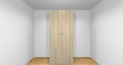 Armario Ros 1 puerta larga, 1 puerta pequeña y 4 cajones izquierda