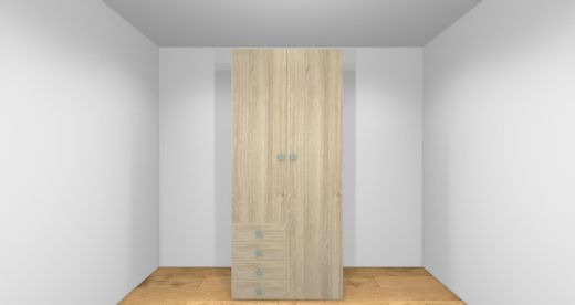 Armario Ros 1 puerta larga, 1 puerta pequeña y 4 cajones izquierda