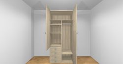 Armario Ros 1 puerta larga, 1 puerta pequeña y 4 cajones izquierda