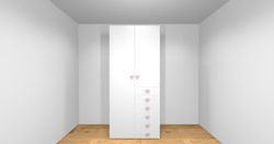 Armario Ros 1 puerta larga, 1 puerta pequeña y 6 cajones derecha