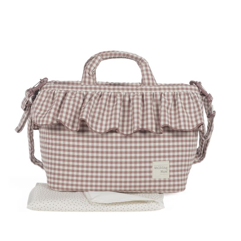 Bolsa canastilla Walking Mum Praliné vichy Moka