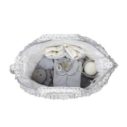Bolsa canastilla Pasito a Pasito Little Bloom flor gris