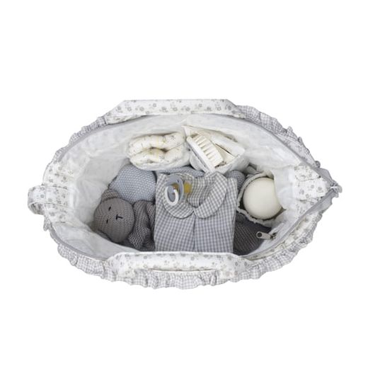 Bolsa canastilla Pasito a Pasito Little Bloom flor gris