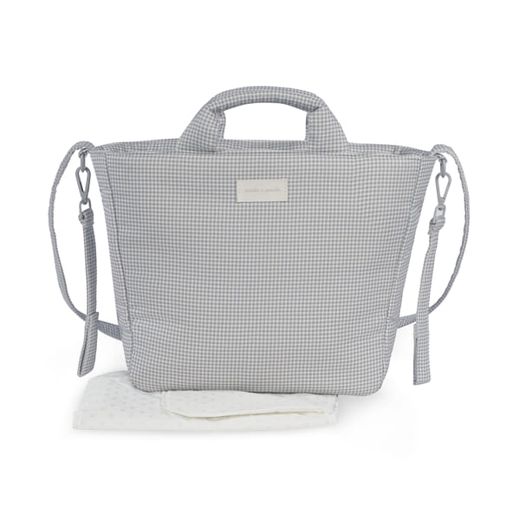 Bolsa canastilla Pasito a Pasito Little Bloom vichy gris