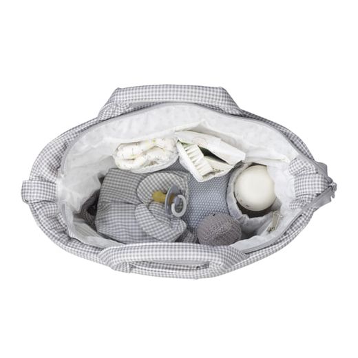 Bolsa canastilla Pasito a Pasito Little Bloom vichy gris