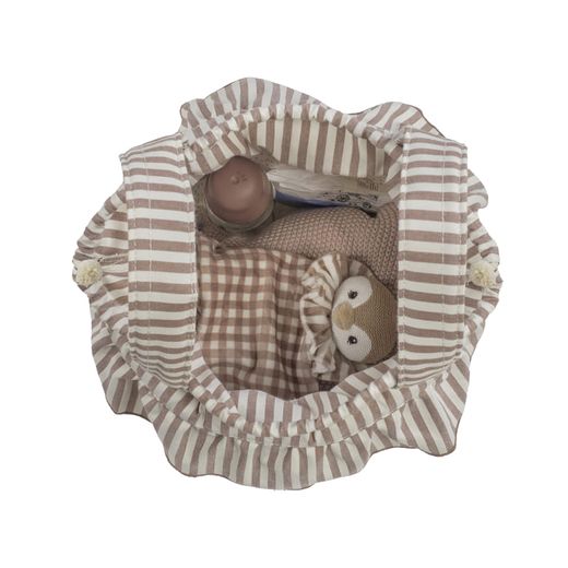 Bolso Bucket Walking Mum Rayas Moka