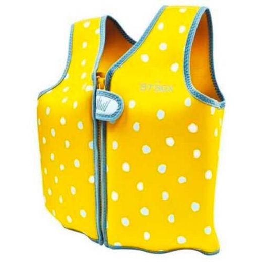 Chaleco flotador Btbox Lunares mostaza - Talla S 14-20 kg