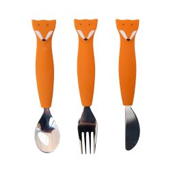 Cubiertos de 3 piezas en silicona Fox