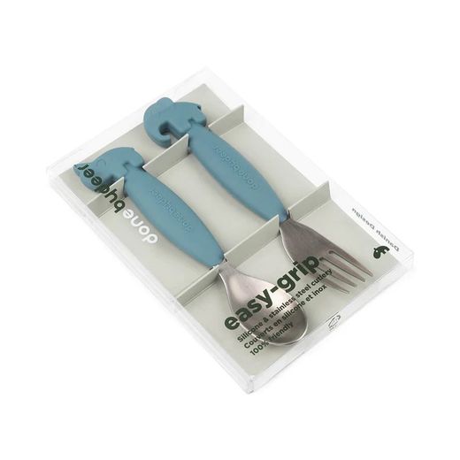 Cubiertos Donebydeer Friends Easy-grip azul