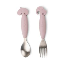 Cubiertos Donebydeer Friends Easy-grip rosa