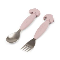 Cubiertos Donebydeer Friends Easy-grip rosa