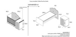 Cuna convertible Ros Elite Plus 120 x 60 + cajón inferior