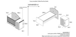Cuna convertible Ros Elite Plus 140 x 70 + 2 cajones inferiores