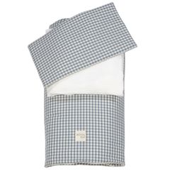 Edredon + bajera + almohada 120x60 Walking Mum Praliné rayas/vichy Matcha