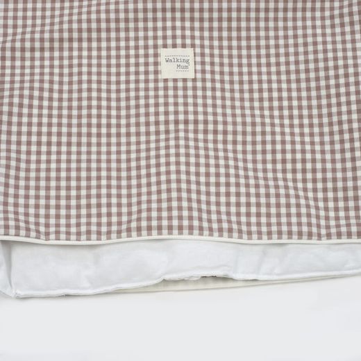 Edredon + bajera + almohada 120x60 Walking Mum Praliné rayas/vichy Moka