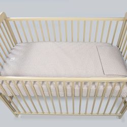 Edredon + bajera + almohada 120x60 Walking Mum Praliné rayas/vichy Moka
