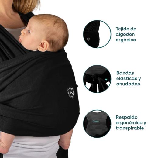 Fular portabebés Koala Cuddle Band 2 Cotton Black