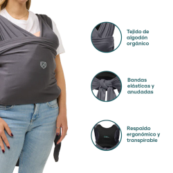 Fular portabebés Koala Cuddle Band 2 Cotton Dark Grey