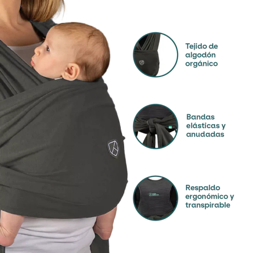 Fular portabebés Koala Cuddle Band 2 Cotton Dark Grey