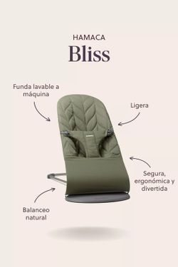 Hamaca Bliss BabyBjorn Pétalo Woven verde oscuro