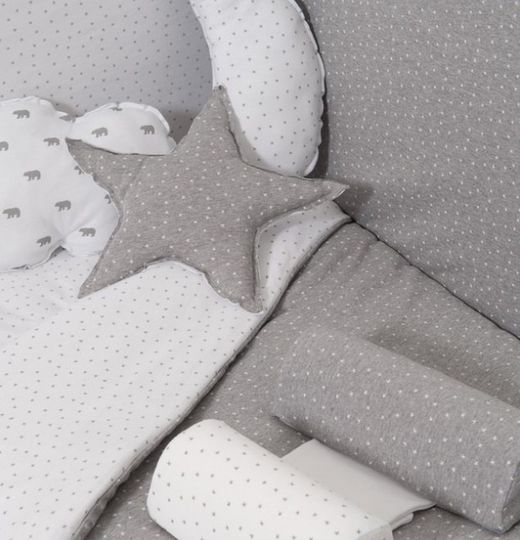 Juego de sábanas Babyclic Mini Stella gris