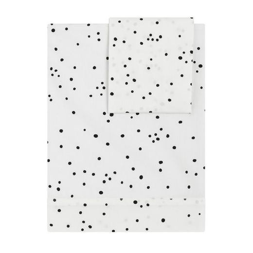 Juego de sábanas cuna Petit Praia SPOTS NEGRO