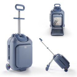 Maleta infantil 2 en 1 con asiento Kinderkraft CABBY Azul