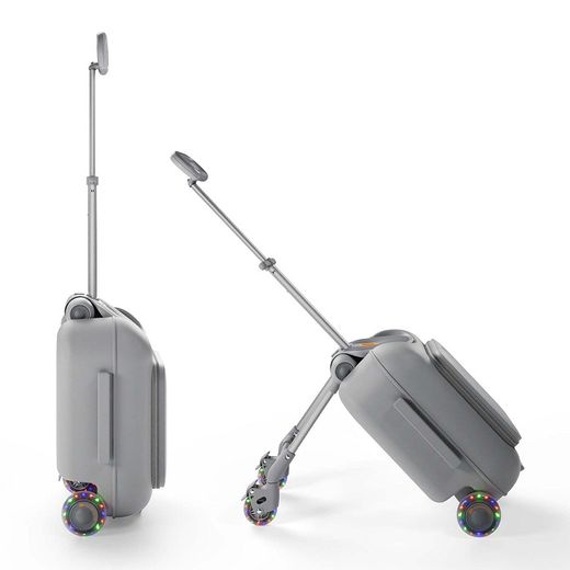 Maleta infantil 2 en 1 con asiento Kinderkraft CABBY Gris