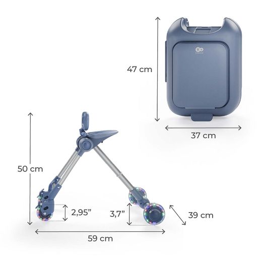 Maleta infantil 2 en 1 con asiento Kinderkraft CABBY Gris