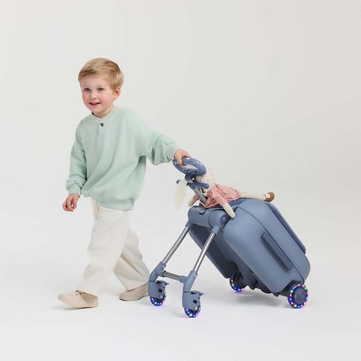 Maleta infantil 2 en 1 con asiento Kinderkraft CABBY Gris