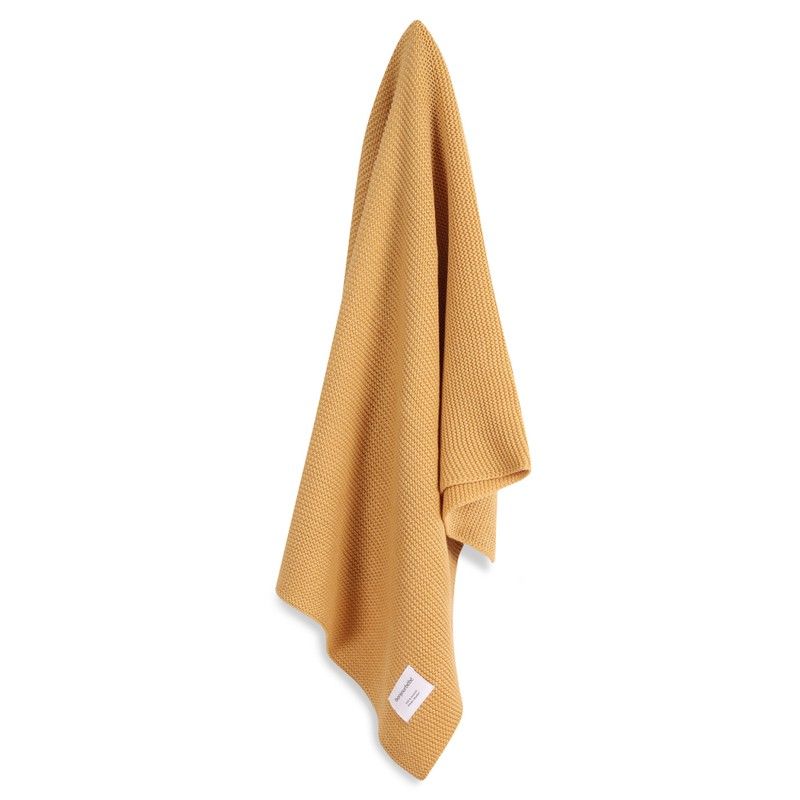 Manta de punto Bonjourbebe tricot dralon Mostaza