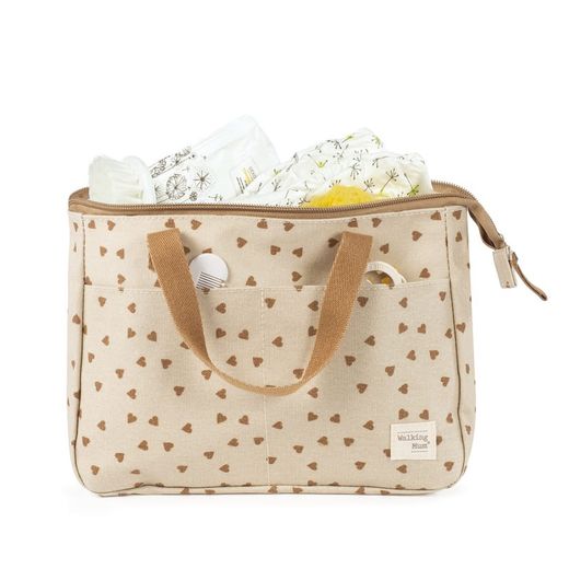 Neceser Walking Mum Corazones Poppy Canela