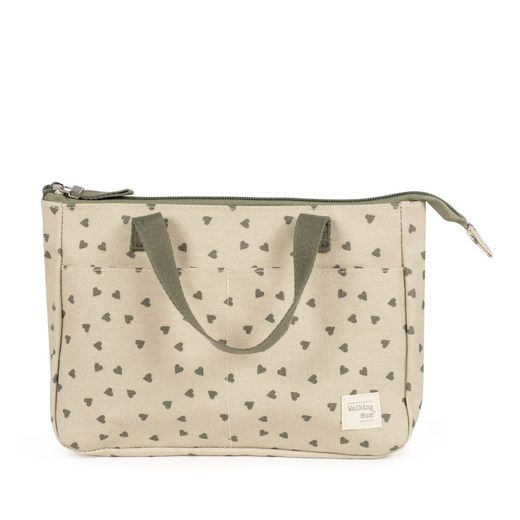 Neceser Walking Mum Corazones Poppy Musgo