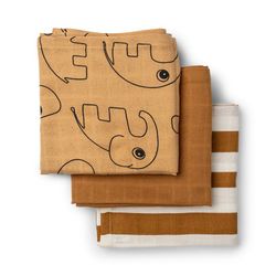 Pack de 3 muselinas DonebyDeer Friends mostaza