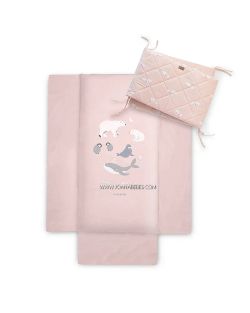 Pack funda nórdica + relleno + protector Bonjourbebé Polaris Rosa