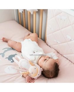 Pack funda nórdica + relleno + protector Bonjourbebé Polaris Rosa