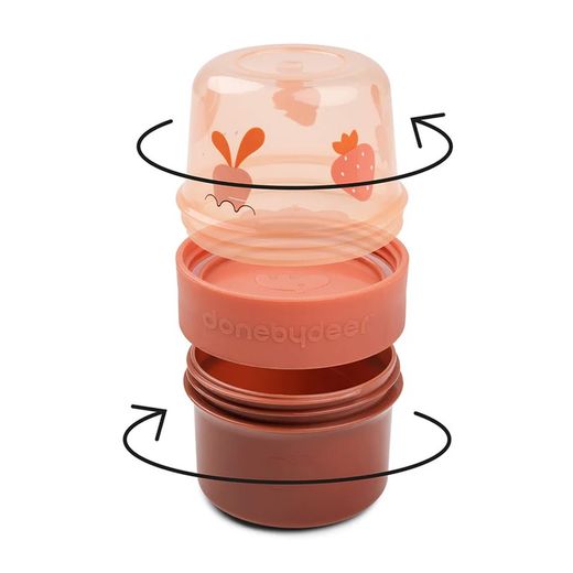 Recipiente snack bidireccional 150ml-150ml Donebydeer Birdee Papaya