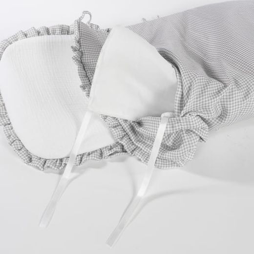 Saco capazo Pasito a Pasito Little Bloom Vichy gris