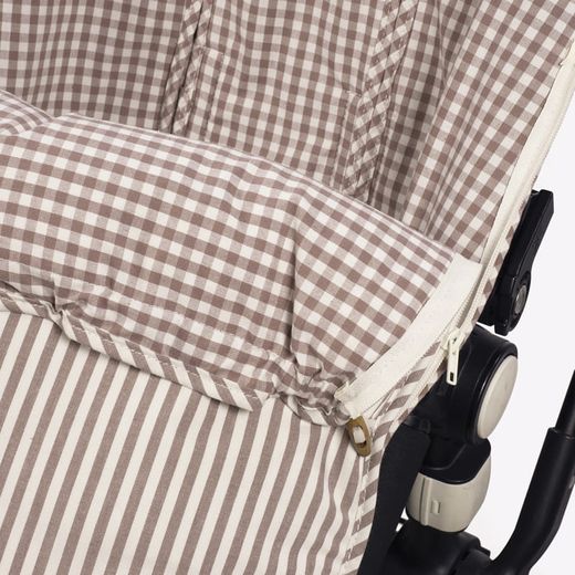 Saco silla Walking Mum Praliné Vichy/rayas Moka