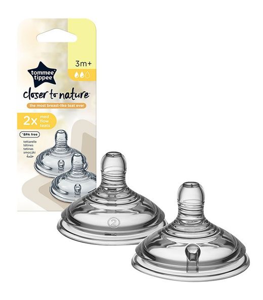 Tetina Tommee Tippee Closer to Nature Flujo Medio, a partir de 3 meses, 2 unidades
