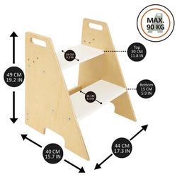 Tobogán Montessori con escalera 2 en 1 natural