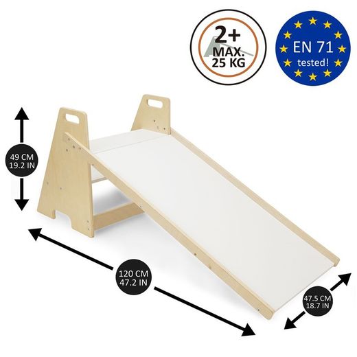 Tobogán Montessori con escalera 2 en 1 natural